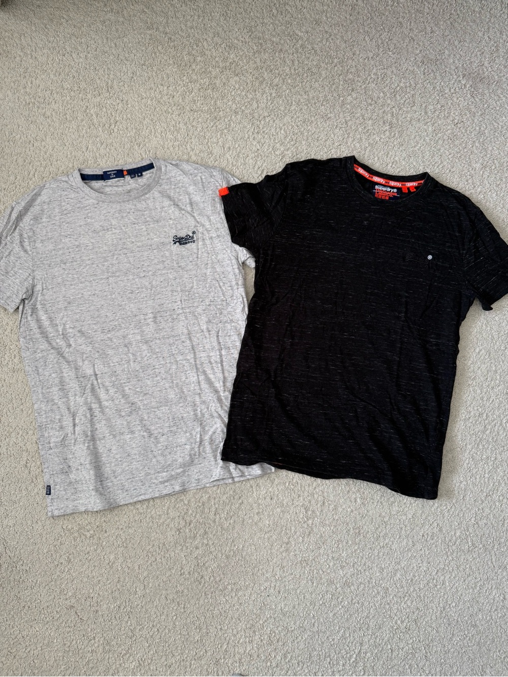 Superdry Two-Pack Short Sleeve Tees in Black and White Gray